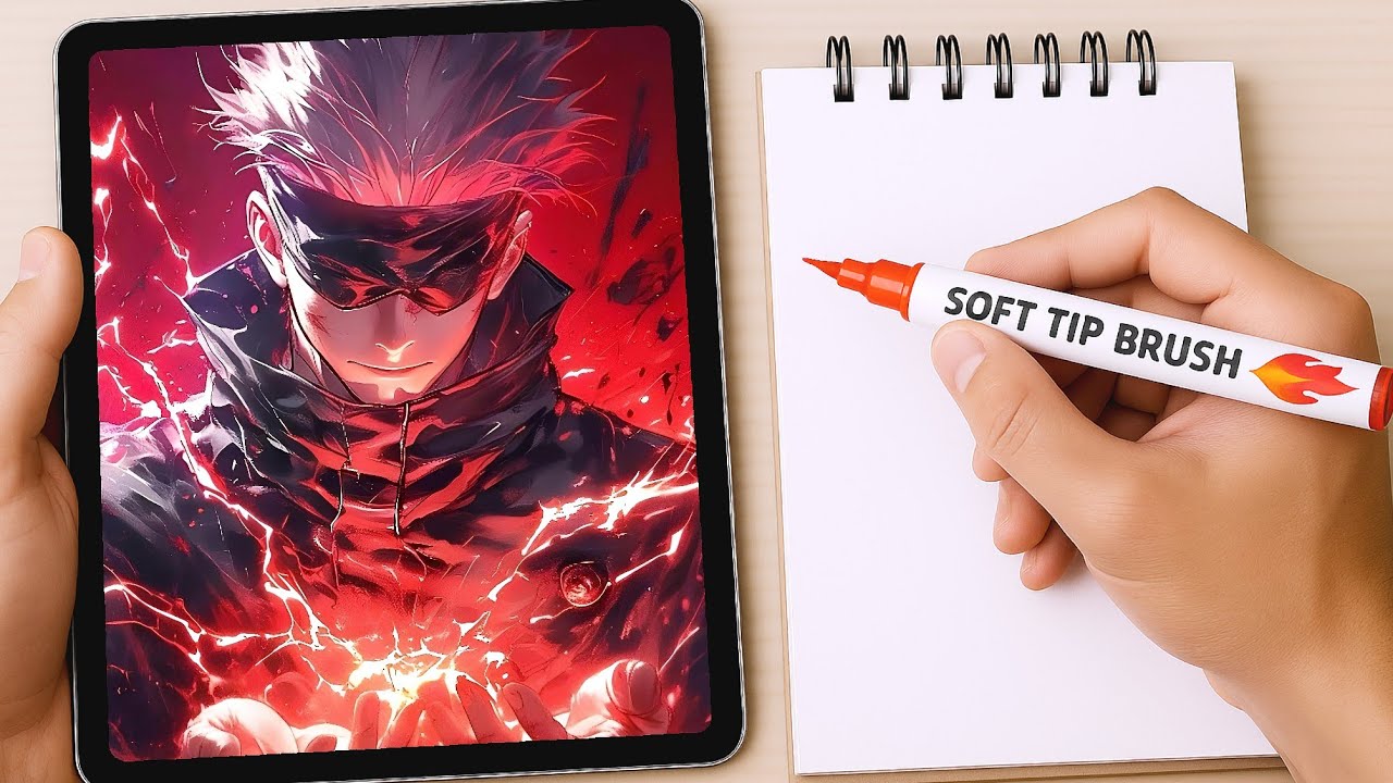 HOW TO DRAW GOJO'S SECRET GLOW UP TRANSFORMATION! ANIME FAN ART 😱✨