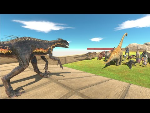 Trying to escape from Indoraptor - Animal Revolt Battle Simulator