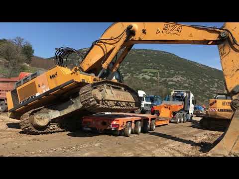 Transporting The Liebherr 974 And 964  Excavators - Fasoulas Heavy Transports
