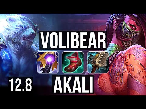 VOLIBEAR vs AKALI (TOP) | 9 solo kills, 1400+ games, 1.2M mastery, Legendary | BR Master | 12.8