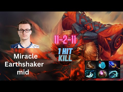Miracle plays Earthshaker Mid | Destroyed Kunkka | Dota 2 pro gameplay 7.32e