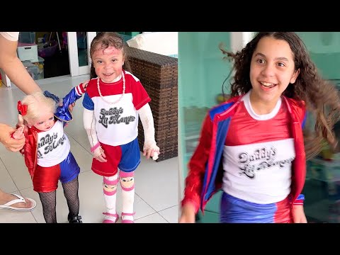 SARAH and ELOAH became HARLEY QUINN for a day with a REAL REBORN BABY