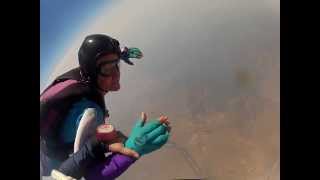 catch the parachute: 4 Way, with a deployment underneath.