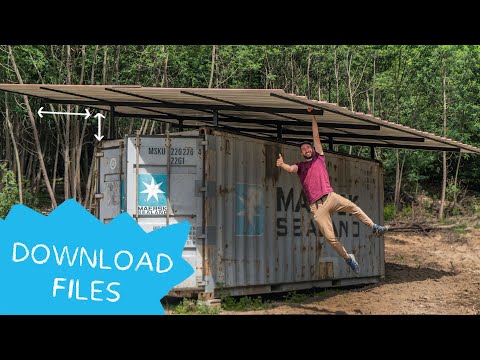 #76 Built a big metal roof on a 20ft shipping container (+ technical drawings)