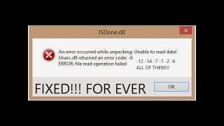 unarc dll error code 11 while installs