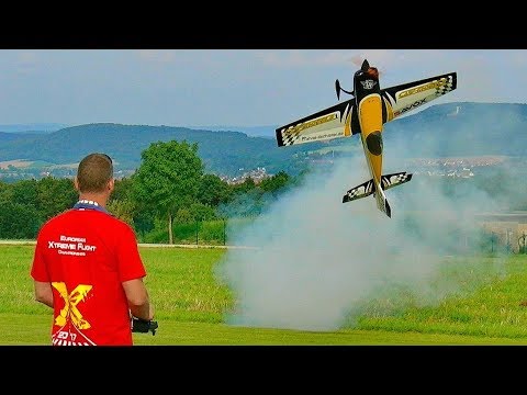 STUNNING EXTREME 3D AEROBATICS WITH HUGE RC MODEL AIRPLANE EXTRA 300 SC