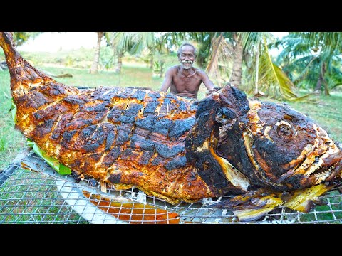 GIANT FISH COOKED INSIDE SALT | Village Healthy Fish recipe | Grandpa Full Show