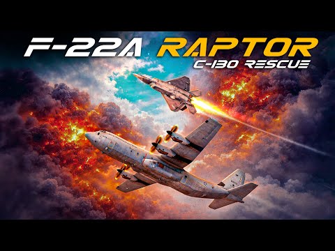 International Incident | F-22 Raptor Rescues C-130 Hercules | Digital Combat Simulator | DCS |