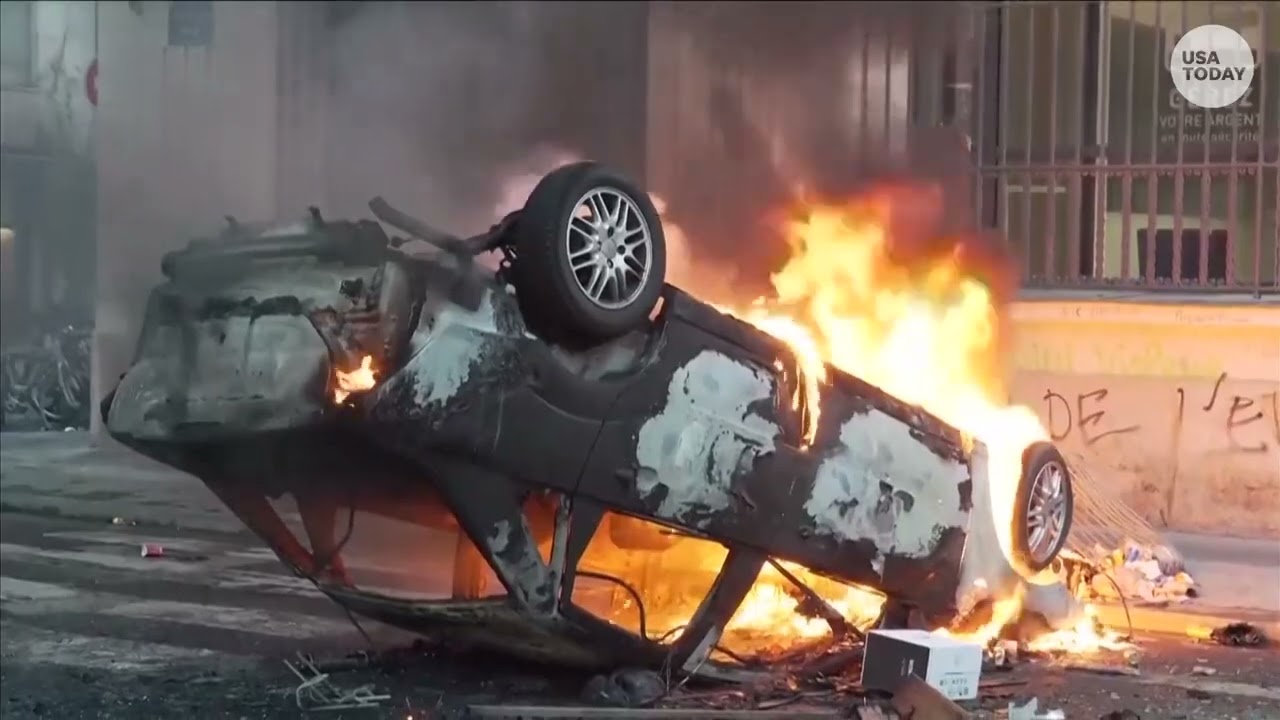 France protests in Paris & Lille see riot police clashes, fires burn, shops looted in day of unrest