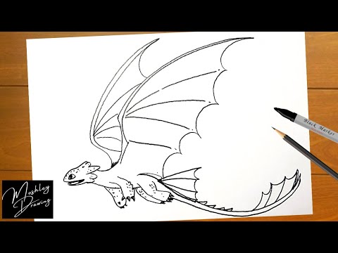 How to Draw Toothless Flying Easy Step by Step