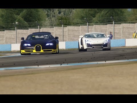 Thumbnail for W Motors Lykan Hyperspot vs Bugatti Veyron 16.4 Super Sport at Donington Park by W Motors