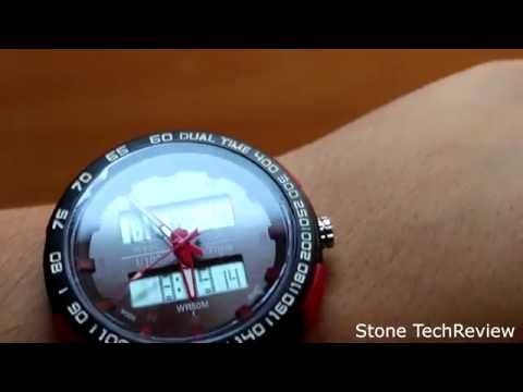 Unboxing SunJas Armbanduhr LED Digitaluhr Sportuhr Herren Watch Uhr Silikon 50m Wasserdicht DE