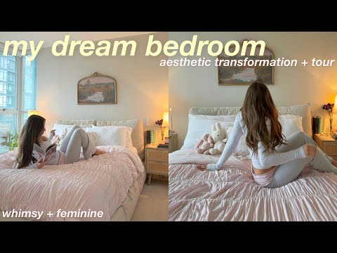 AESTHETIC & COZY BEDROOM TOUR | coquette & feminine inspired decorations ♡ pinterest small room tour