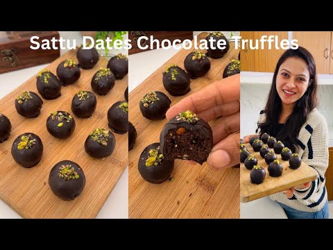 बिना चीनी, भुने हुए चने से बने Chocolate Truffles | Sattu से बनाया किसी को भी पता नहीं चला