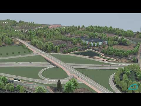 A 281, Bremen, Bauabschnitt 4 mit Wesertunnel, Visualisierung (Überflug)