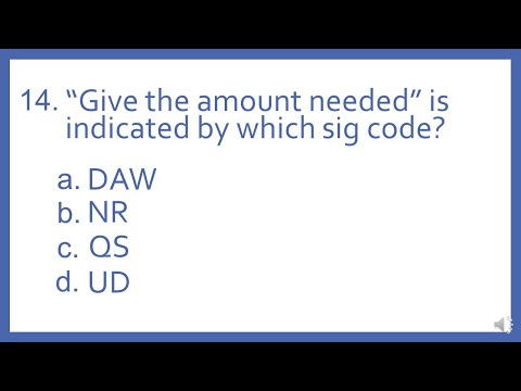Pharmacy Abbreviations and Sig Codes PTCB Test Prep Question - Give the amount needed sig code?