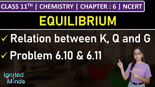 Class 11th Chemistry | Relation between K, Q and G | Problem 6.10 & 6.11 | Chapter 6: Equilibrium