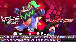 スーパーマリオブラザーズ ワンダー-20「ワールド1 ドカンロック平原-パレス ドカンロック平原のパレス（ボス クッパJr.）」