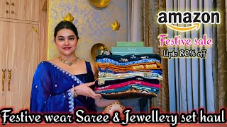 Amazon Great Indian Festival sale upto 80% off Festive wear Saree & jewellery set @PoojaRikichoyal 