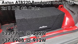 Axton ATB220 Bandpass Subwoofer Auto Subwoofer 2x 20cm Subwoofer Erfahrung Bass Test