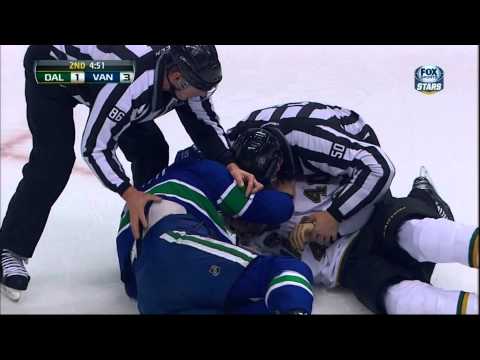 Aaron Volpatti vs Ryan Garbutt fight Feb 15 2013 Dallas Stars vs Vancouver Canucks NHL Hockey