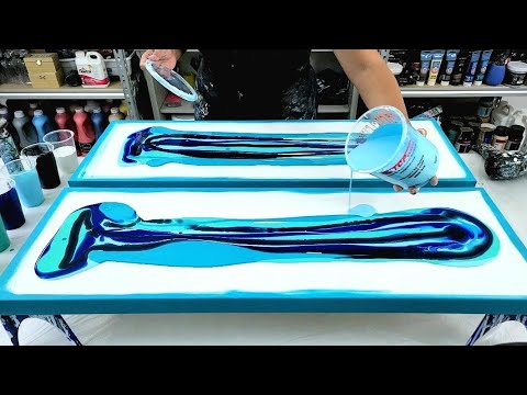 2 BIG Gorgeous Blowouts - Acrylic Pour Painting - Fluid Art Demo
