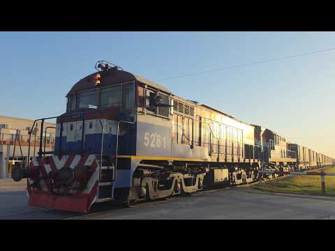 [8K] Tren cargado de NCA con destino a Rosario pasando por Marcos Juárez antes del atardecer!!!!!!