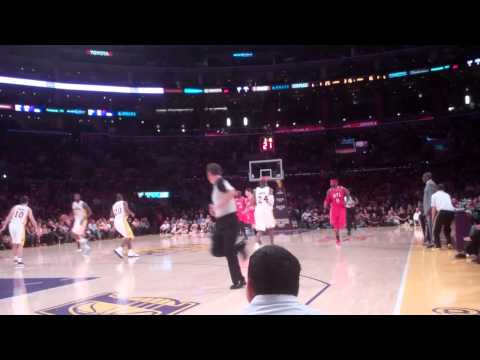 Kobe Bryant Courtside at Lakers vs Hawks