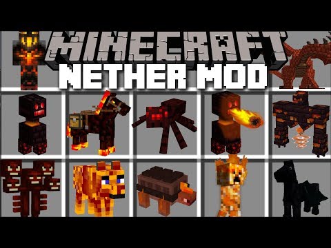 Minecraft NETHER MOD / TRAVEL TO THE NETHER AND FIGHT MOBS!! Minecraft