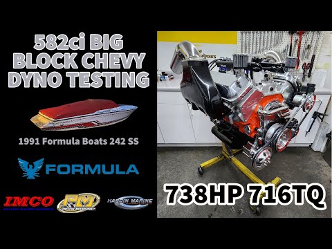 738HP 716HP 582ci Big Block Chevy Dyno Testing for Nicholas' Formula Boats 242 SS at Prestige