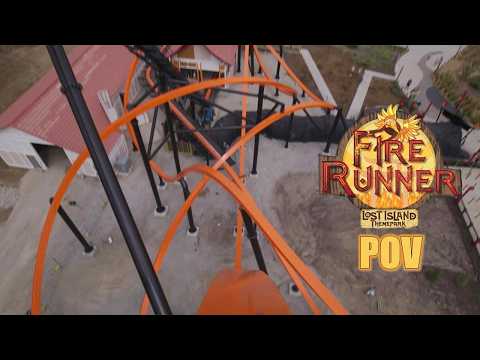 Front row point of view footage of Fire Runner