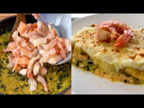 Recette Gratin de Poisson et Crevettes au four😋👌