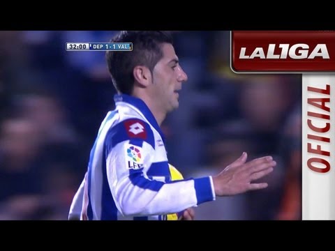Gol de Riki (1-1) en el Deportivo - Valencia - HD