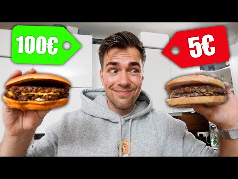 Ich habe den gleichen Burger TEUER und BILLIG zubereitet 🤔💰