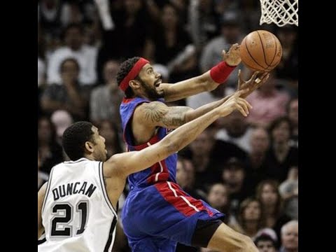 Rasheed Wallace vs Tim Duncan / 2005 NBA Finals Game 6 / Pistons vs Spurs