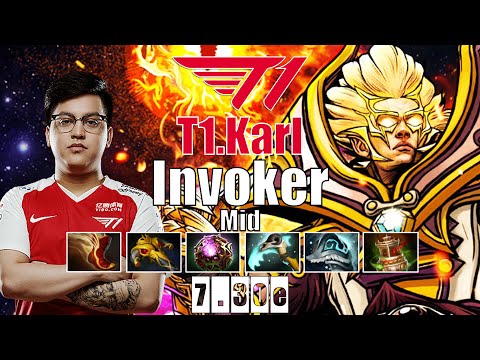 Invoker Mid | T1.Karl | KARL WOMBO COMBO INVOKER 20 KILLS | 7.30e Gameplay Highlights