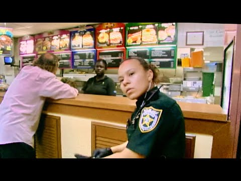 Cops Tv show Palm Beach county Florida. Disturbance at a restaurant. (2006).