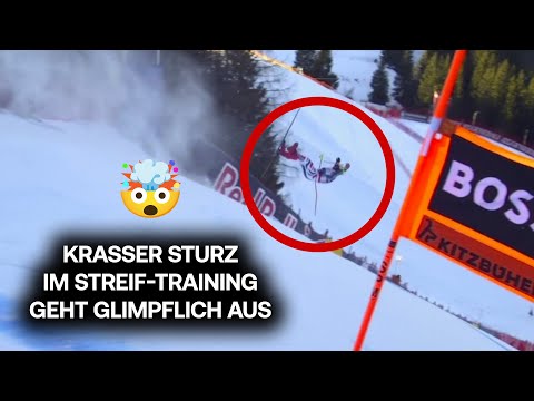 Heftiger Sturz von Ken Caillot im Streif-Training endet glimpflich | Kitzbühel | Ski Alpin 2026