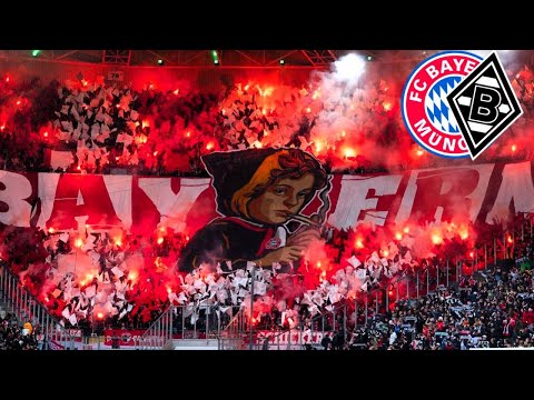 Mönchengladbach vs FC Bayern München | FC Bayern Fans mit großer Pyro-Choreo in gladbach 25.10.2025