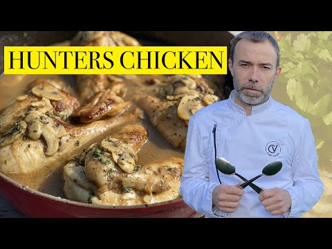 French HUNTERS CHICKEN recipe I How to cook famous 'poulet sauté chausseur'