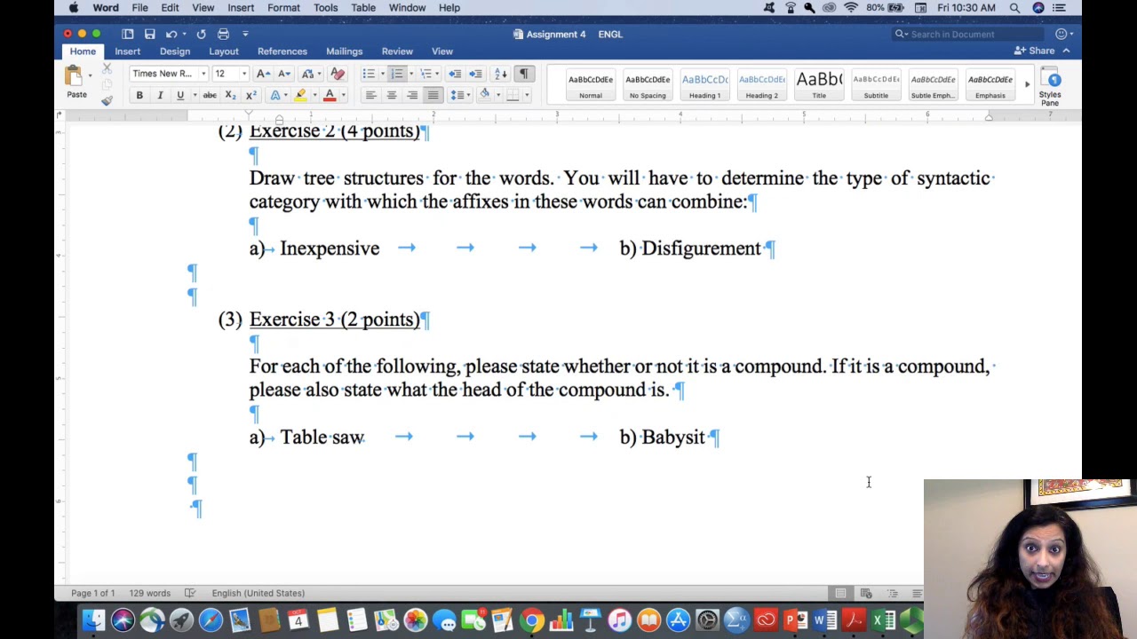 Assignment 4  Morphology