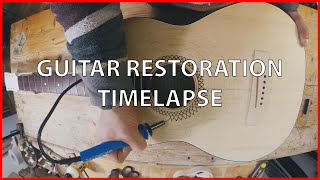 Guitar Restoration (Acoustic) - Start to Finish Timelapse