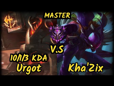 AnDa (URGOT) vs KHA'ZIX - 10/1/3 KDA JUNGLE GAMEPLAY - NA Ranked MASTER