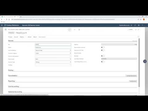 See video Statistical Accounts in Dynamics 365 Business Central: How to Set Up an Account