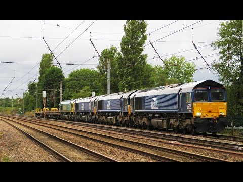4 Loco DRS/Freightliner Freight - 4x 66s lead 6K05 through Euxton, 27/08/18.