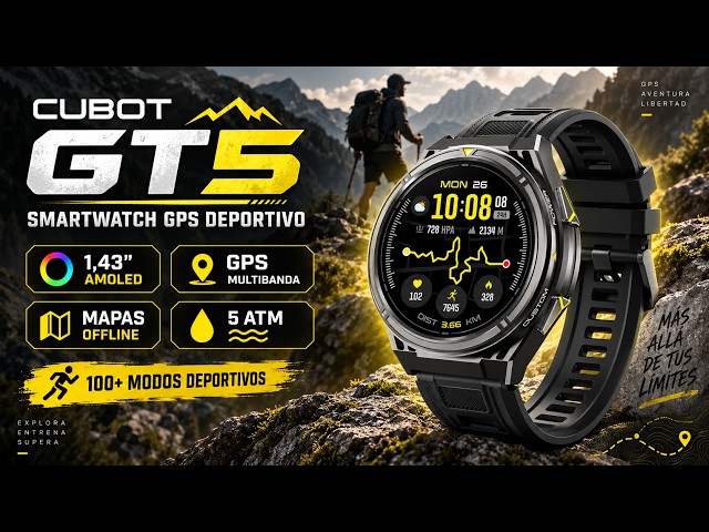Cubot GT5 Bluetooth 6.0 GPS L1+L5 49,5 mm AMOLED Schwarz video