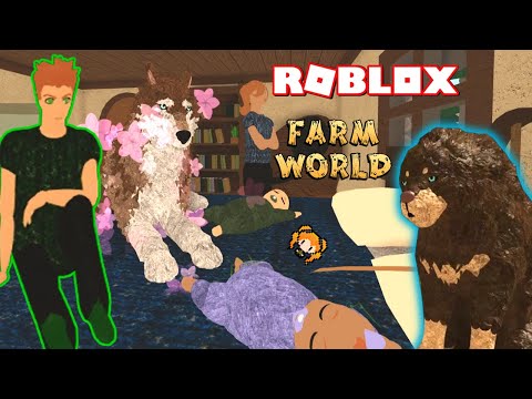 ROBLOX FARM WORLD TEEN BUDDY ROLEPLAY! Huge Animal Family with BIG Dog and New Horses