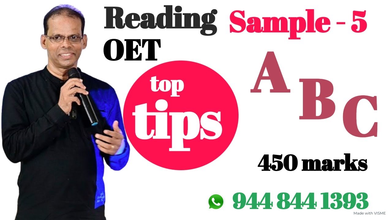 Edu Skills OET: OET Reading sample 5 - Parts A, B, C - tips and trics| Strategies: OET made easy
