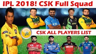 IPL 2018 || Chennai Super Kings Confirmed Full  Members Squad | CSK Final Squad List 2018 |