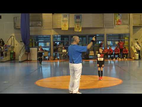 Indoor soccer match, the SMF u10 against u11, futsal Saint Maximin La Sainte Baume